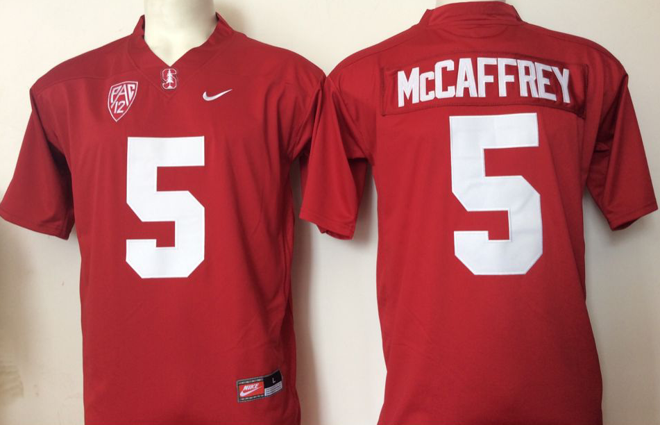 NCAA Men Stanford Cardinals Red #5 Mccaffrey